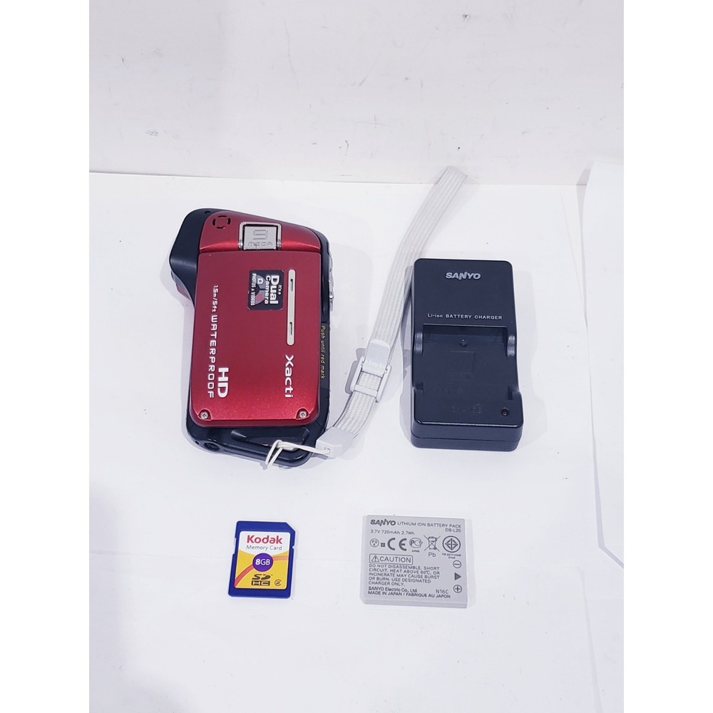 Sanyo VPC-CA9 Xacti Dual Camcorder Camera Waterproof - TESTED